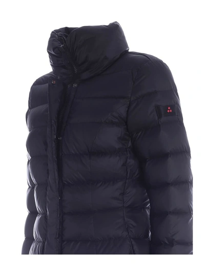 Shop Peuterey Black Sobchak Down Jacket With High Neck