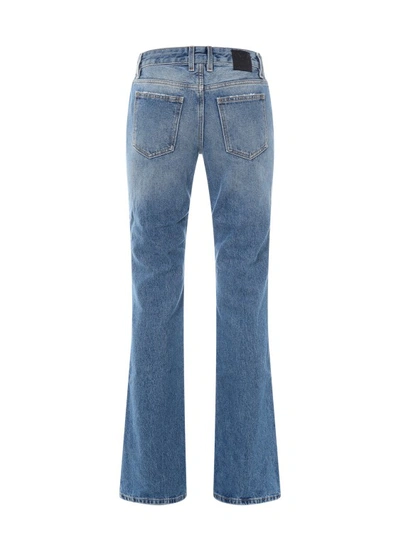 Shop Off-white Cotton Slim Jeans With Logo Patch In Blue