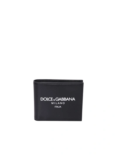 Shop Dolce & Gabbana Black Logo Calfskin Wallet