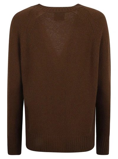 Shop Allude Brown Cashmere Cardigan