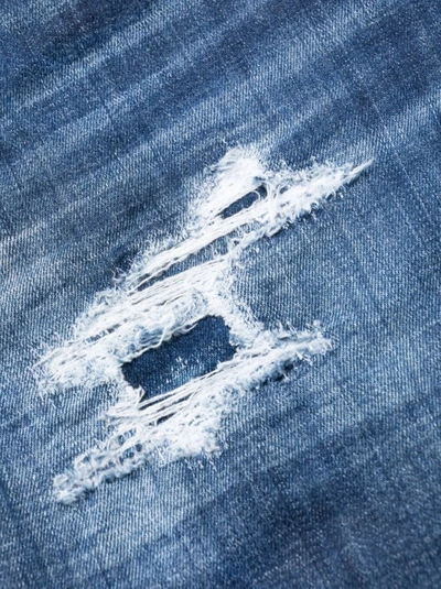 Shop Dsquared2 Blue Cotton Ripped Jeans