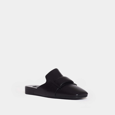 Shop Sergio Rossi Low Mule In Black Leather Buckle