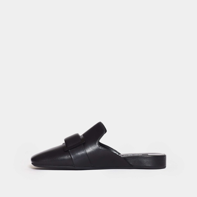 Shop Sergio Rossi Low Mule In Black Leather Buckle