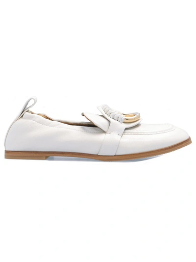 Shop See By Chloé White Leather Loafers