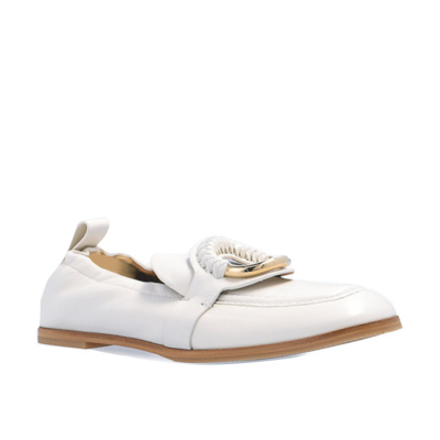 Shop See By Chloé White Leather Loafers
