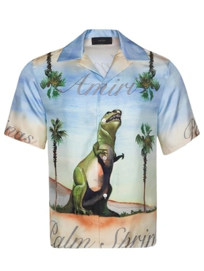 Shop Amiri X Silk Dinosaur Shirt In Multicolor
