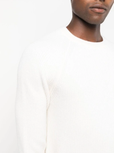 Shop Boglioli Beige Wool Blend Sweater In White