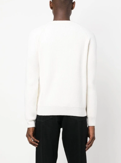 Shop Boglioli Beige Wool Blend Sweater In White