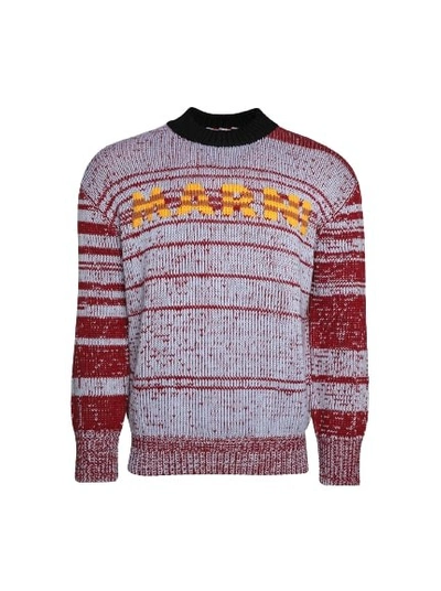 Shop Marni Round Neck Sweater In Multicolor