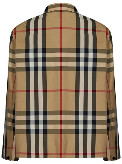 Shop Burberry Check Motif Jacket In Brown