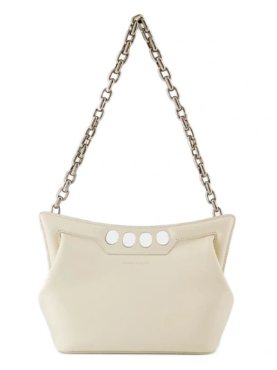 Shop Alexander Mcqueen The Small Peak Hobo Bag - Leather - Soft Ivory In Neutrals