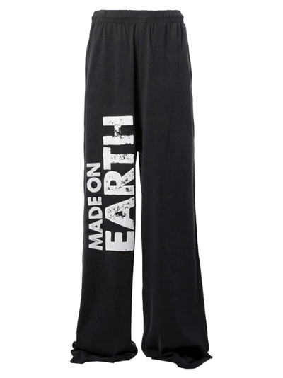 Shop Vetements Made On Earth Double Jersey Sweatpants In Black