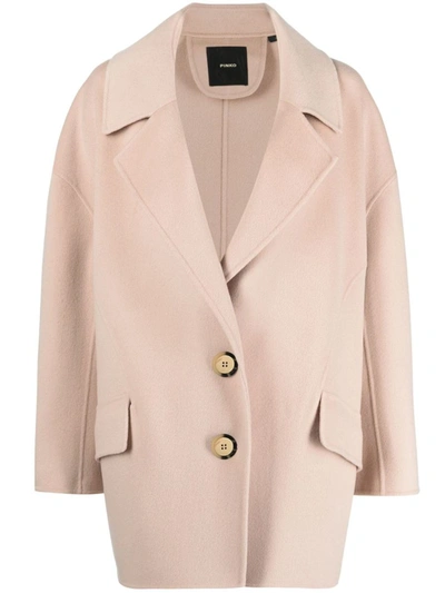 Shop Pinko Single-breasted Coat In Beige