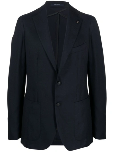 Shop Tagliatore Blue Single-breasted Blazer Jacket