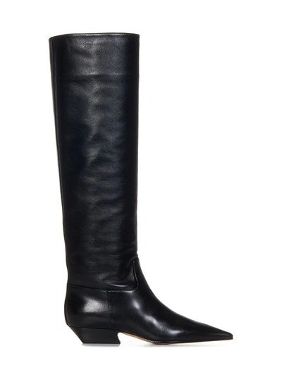 Shop Khaite Black Knee-high Boots