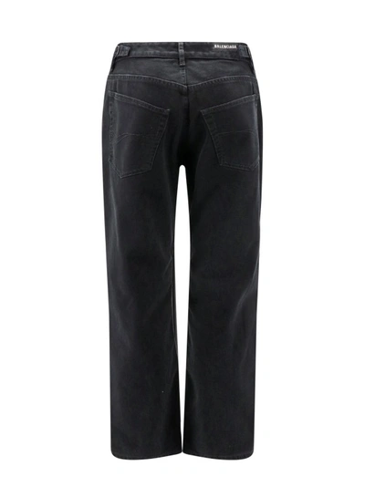 Shop Balenciaga Black Denim Trouser With Destroyed Effect