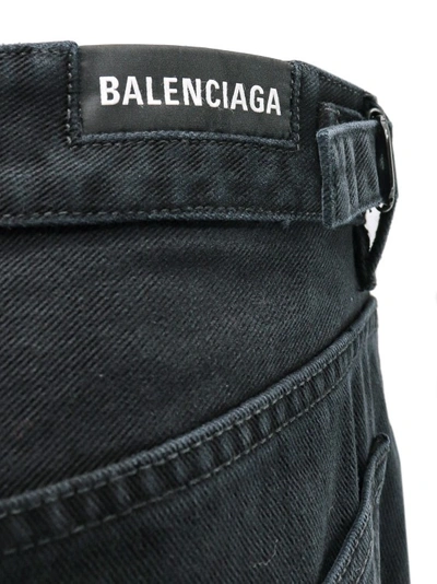 Shop Balenciaga Black Denim Trouser With Destroyed Effect