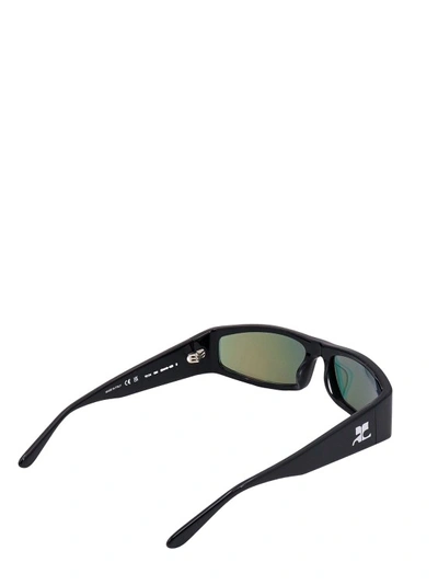 Shop Courrèges Black Acetate Sunglasses