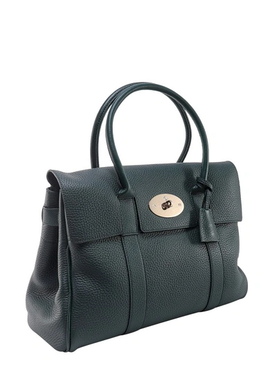 Shop Mulberry Leather Handbag With Engraved Logo In Green