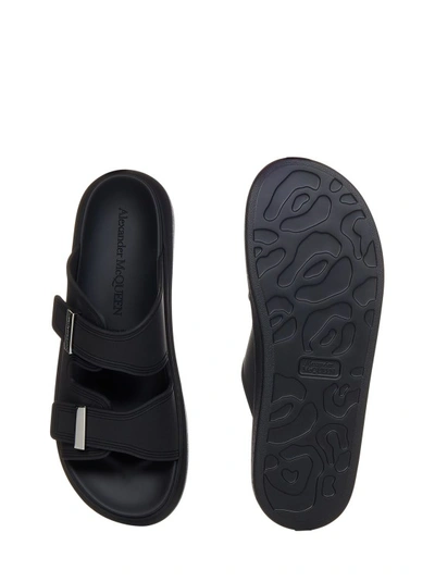 Shop Alexander Mcqueen Black Rubber Sandals