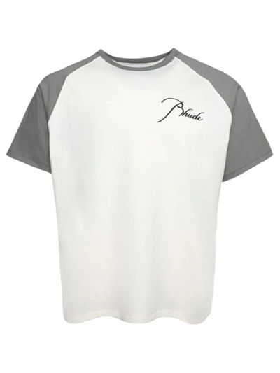 Shop Rhude Raglan T-shirt In White