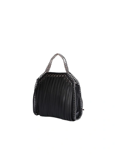 Shop Stella Mccartney Tiny Falabella Embellished With All-over Fringes Handbag In Black