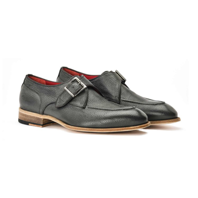 Shop Alexander 1910 Monk Strap - Deer Buckle In Black