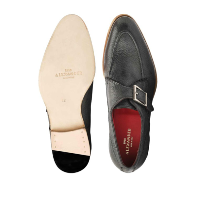 Shop Alexander 1910 Monk Strap - Deer Buckle In Black