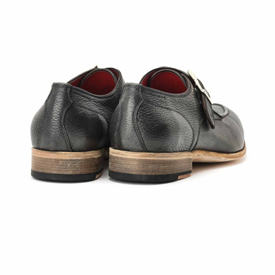 Alexander 1910 Monk Strap - Deer Buckle In Black