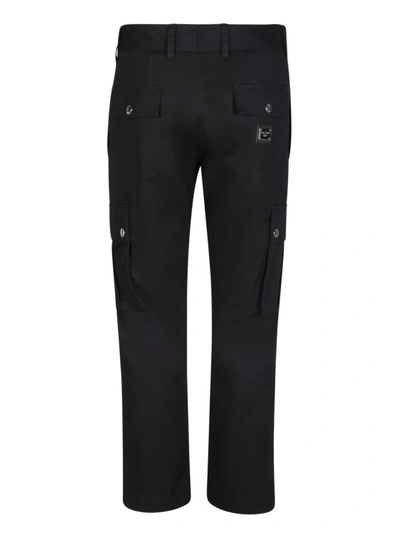Shop Dolce & Gabbana Mid-rise Black Cargo Pants