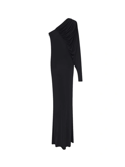 Shop Saint Laurent Sustainable Viscose Dress In Black