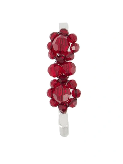 Shop Simone Rocha Mini Flower Barrette - Crystal - Red