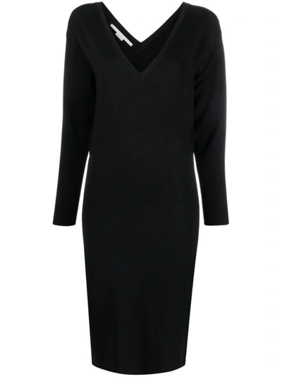 Shop Stella Mccartney Black V-neck Midi Dress