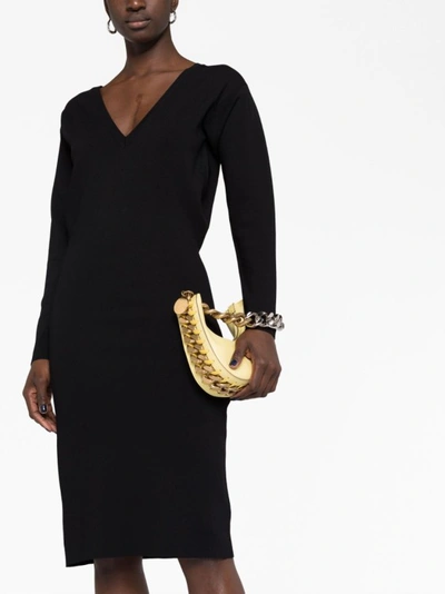 Shop Stella Mccartney Black V-neck Midi Dress
