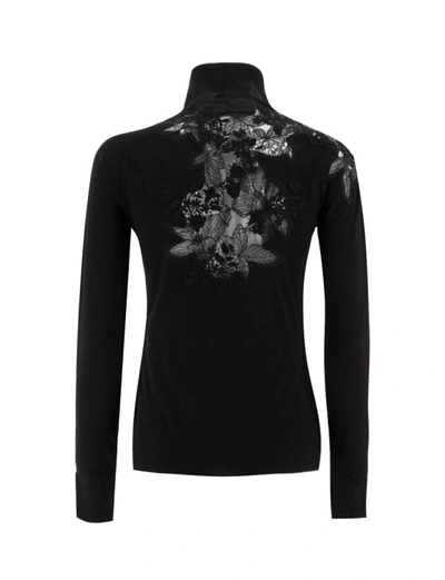 Shop Ermanno Scervino Floral Pattern Turtleneck Sweater In Black