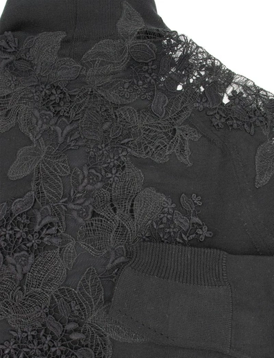 Shop Ermanno Scervino Floral Pattern Turtleneck Sweater In Black
