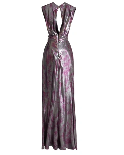 Shop Gemy Maalouf Deep V-neckline Draped Dress - Long Dresses In Grey