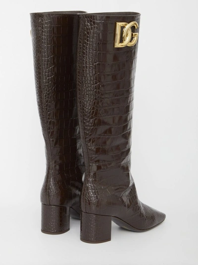 Shop Dolce & Gabbana Jackie 60 Brown Boots