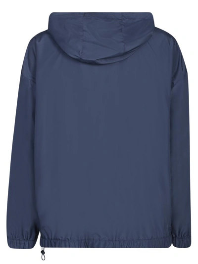 Shop Dolce & Gabbana Blue Hooded Jacket