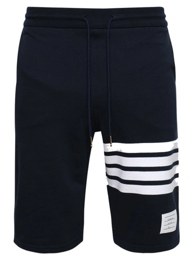Shop Thom Browne Classic Loopback Engineered 4-bar Sweat Shorts In Blue