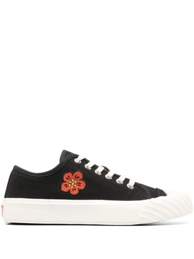 Shop Kenzo Black Cotton Sneakers