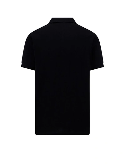 Shop Burberry Equestrian Knight Design Cotton Polo Shirt In Black