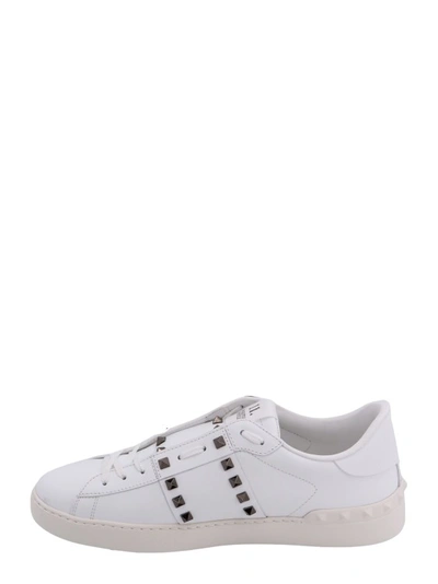 Shop Valentino Leather Sneakers With Iconic Studs In White