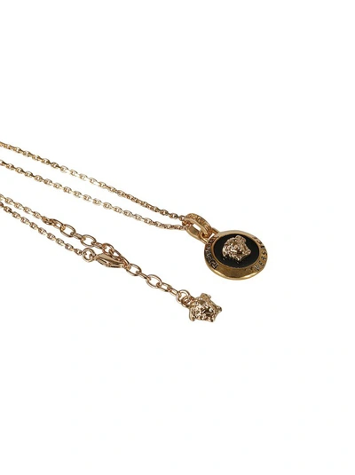 Shop Versace Gold-tone/black Medusa Pendant Necklace