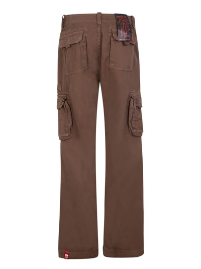 Shop Alpha Industries Brown Cargo Trousers