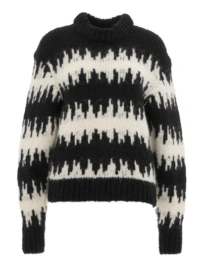 Shop Thom Krom Black Ribbed Neck Knit Sweater