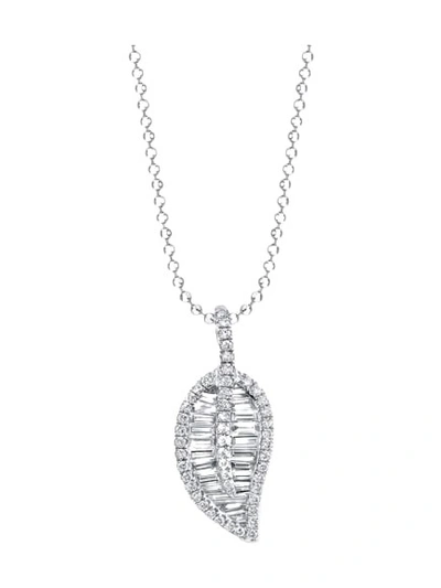 Shop Anita Ko Diamond Leaf Necklace In Not Applicable