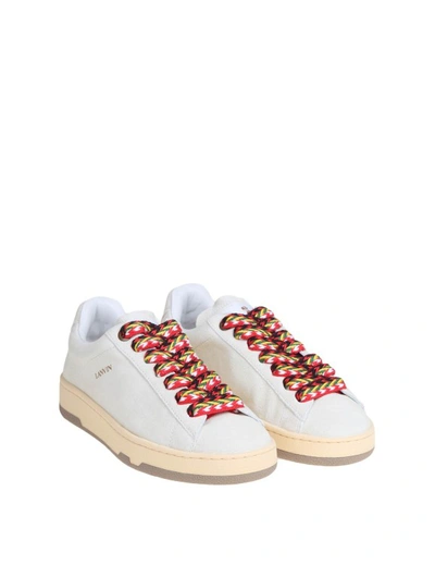 Shop Lanvin Lite Curb Sneakers In Leather Color White