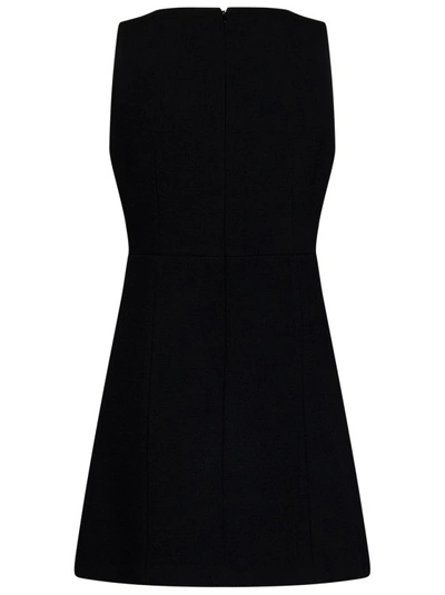 Shop Etro Black Structured Virgin Wool Blend Mini Dress