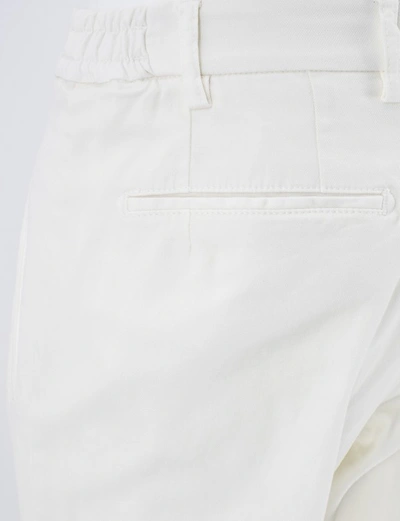 Shop Berwich White Stretch Cotton Trousers